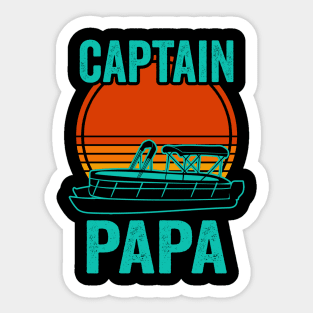 Pontoon Captain Dad Funny Pontoon Boat Lover Sticker